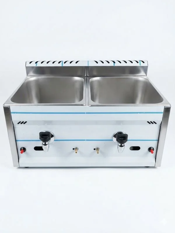 Friteuse gaz 2 × 10 litres avec robinet de vidange — FGP1010